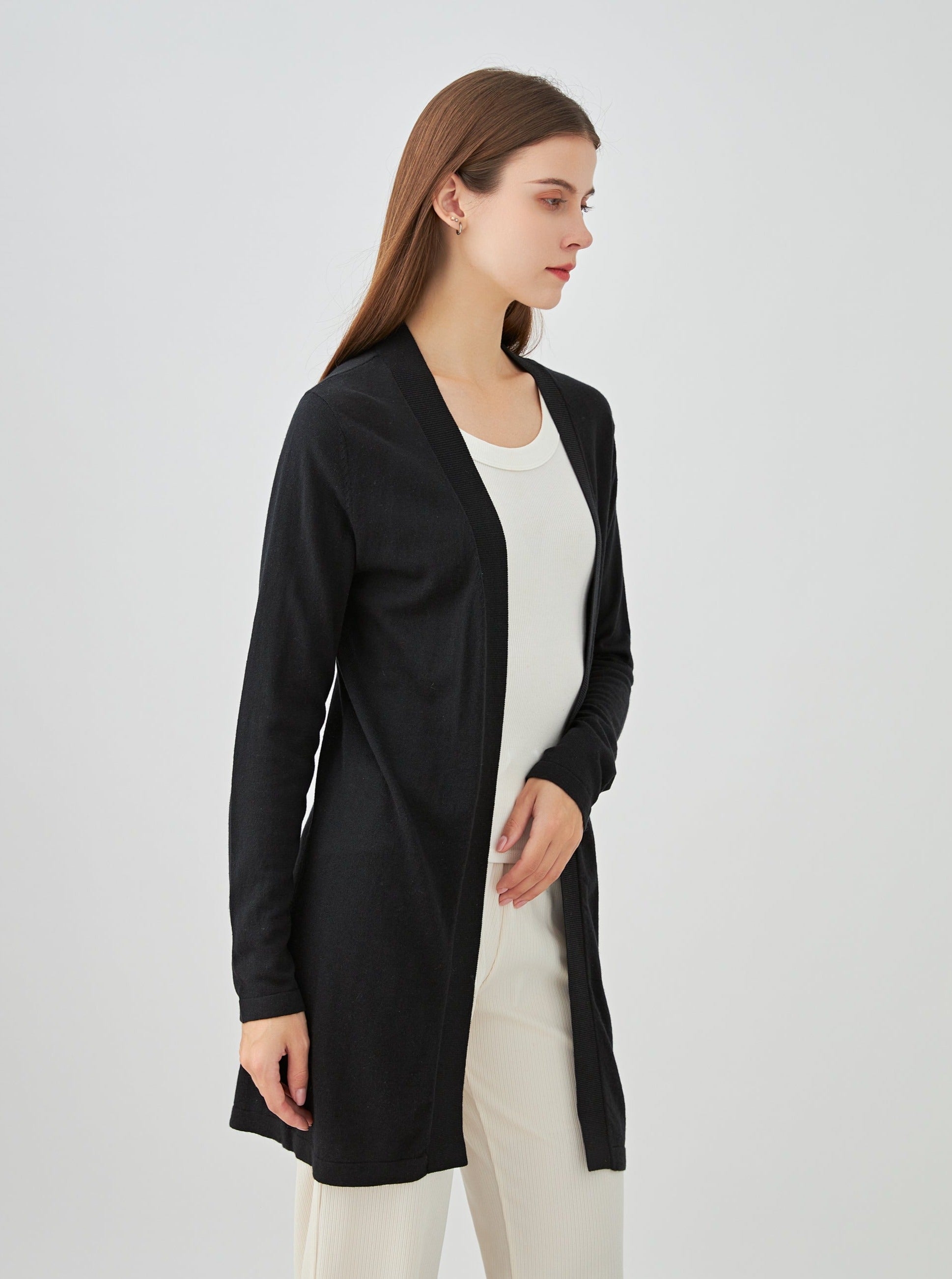 Gilet long en soie cachemire