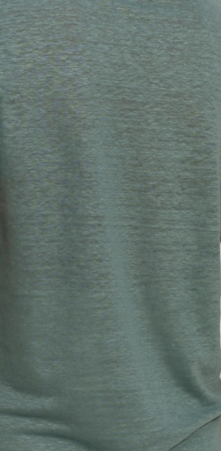 T-shirt col rond en lin manches longues