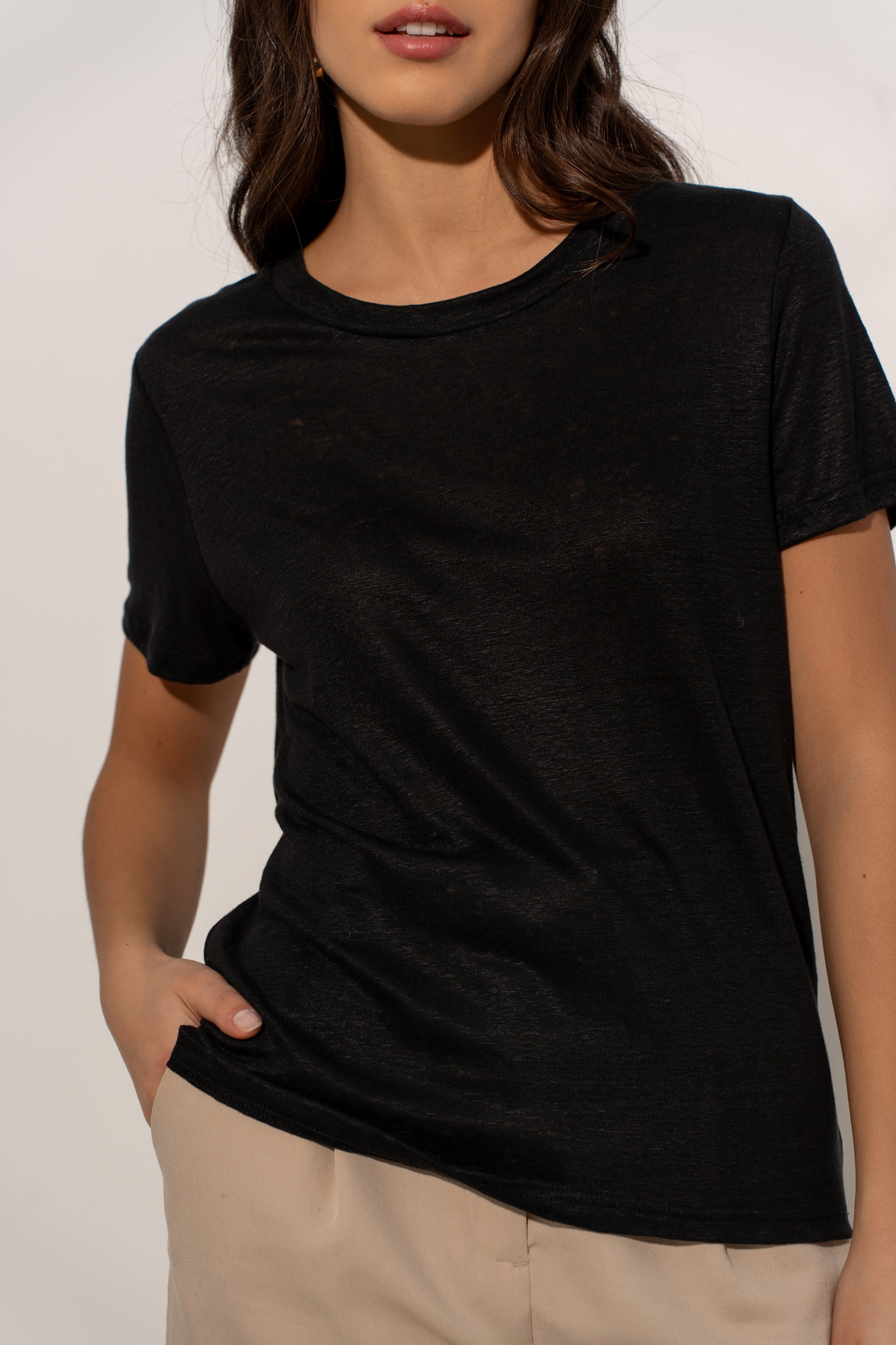 T-shirt col rond en lin