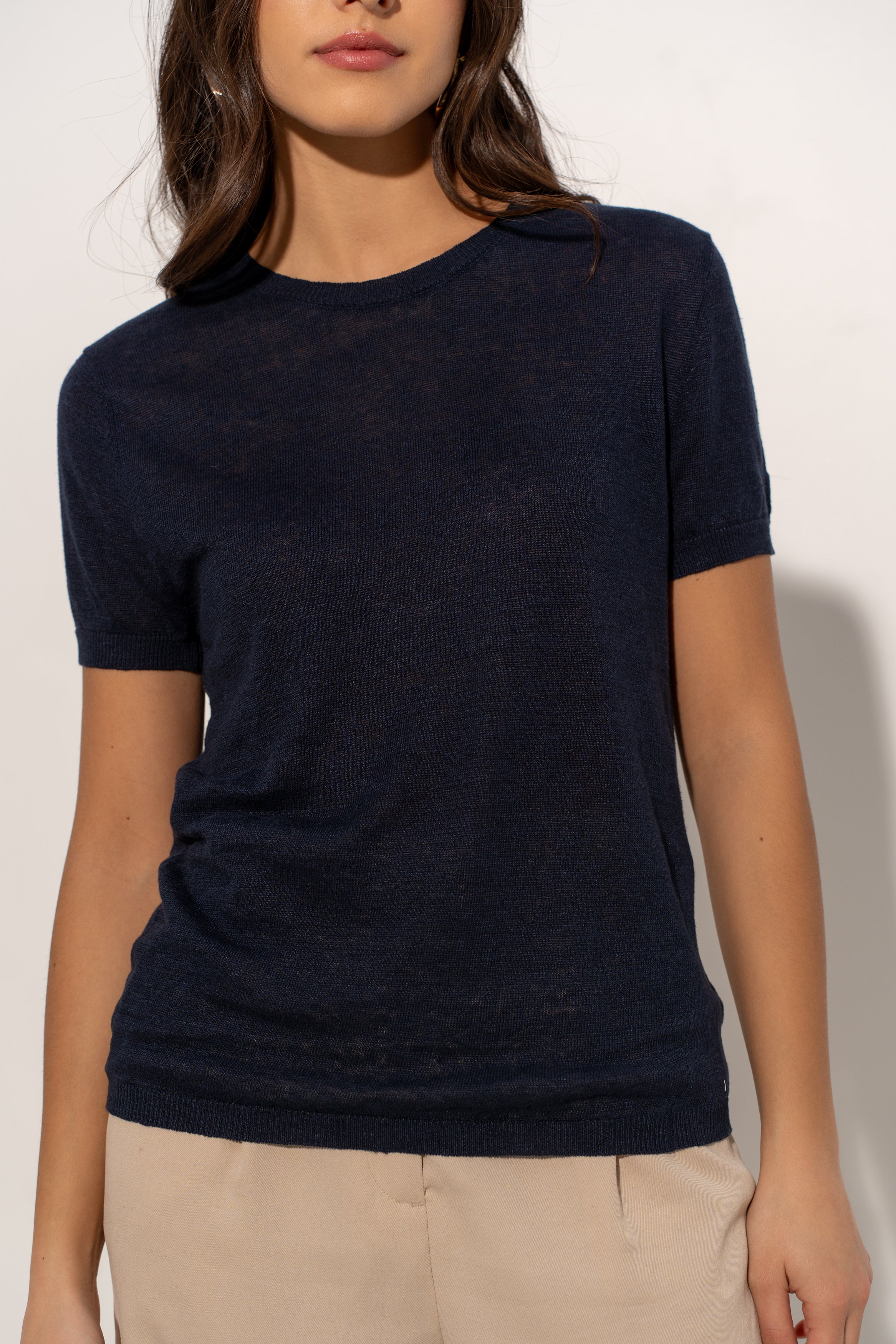 T-shirt col rond en lin