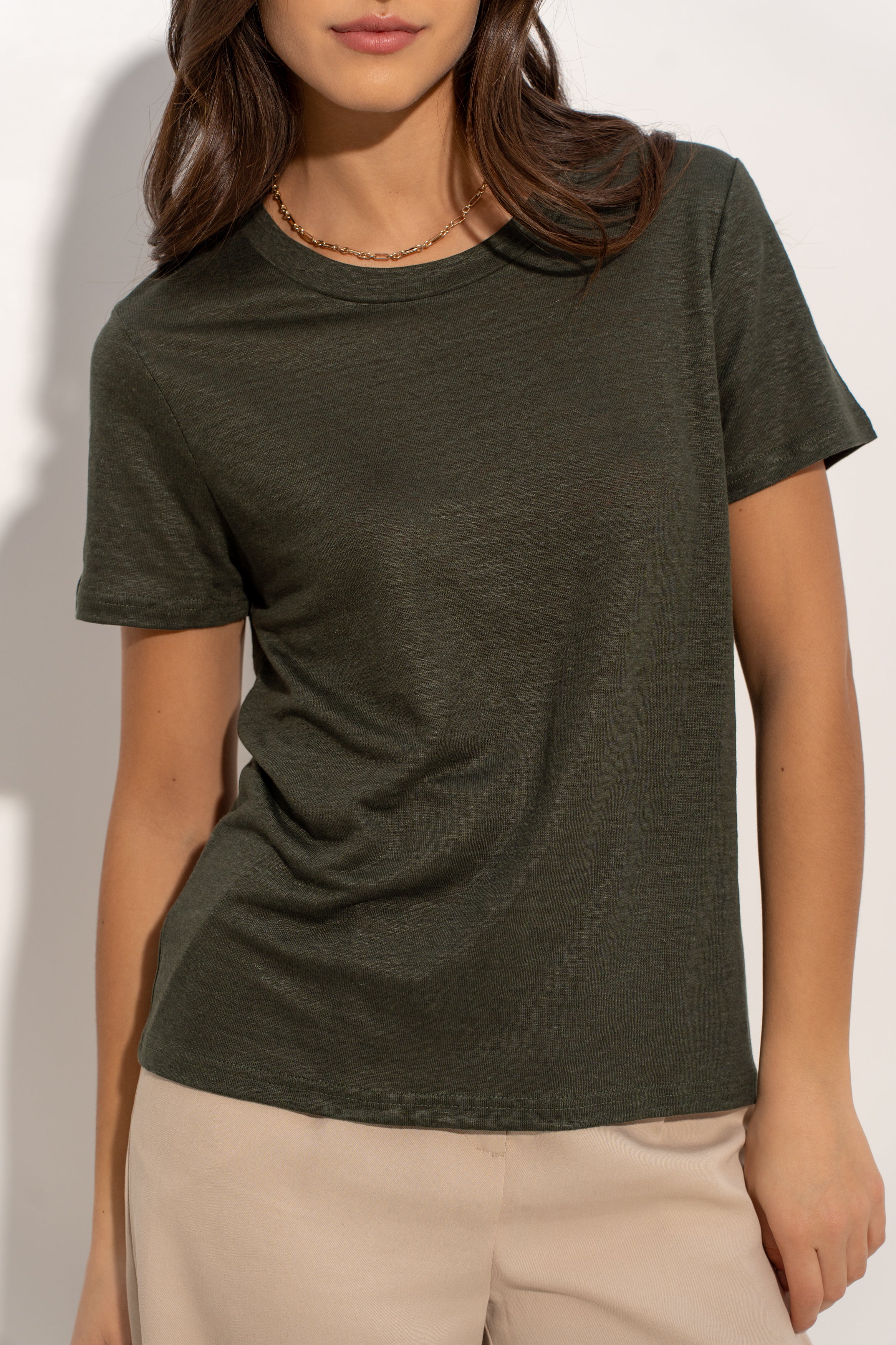 T-shirt col rond en lin