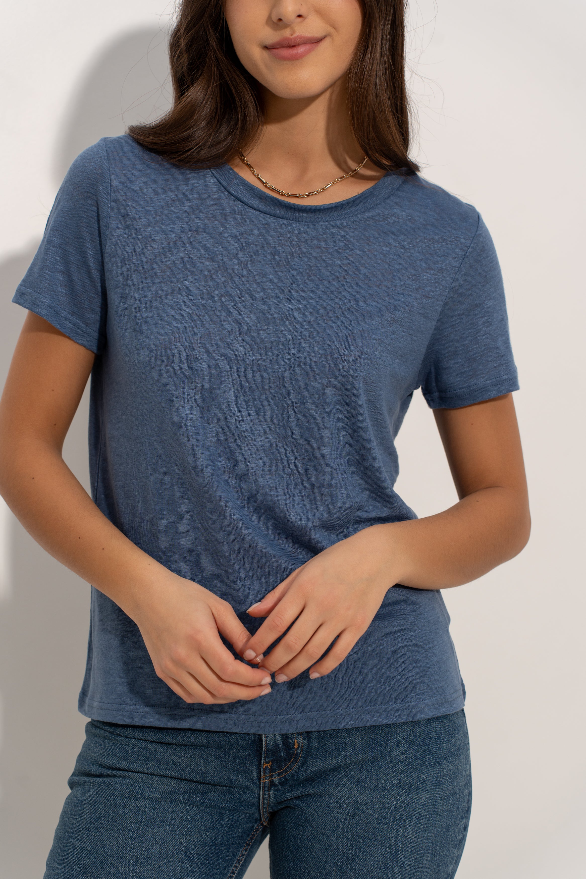 T-shirt col rond en lin