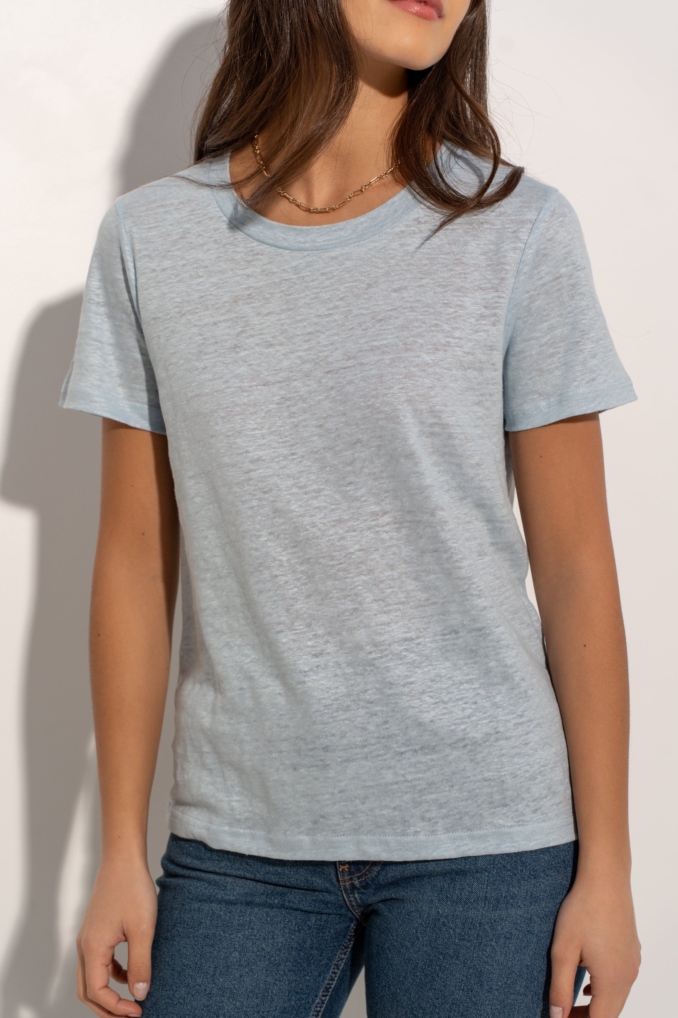 T-shirt col rond en lin