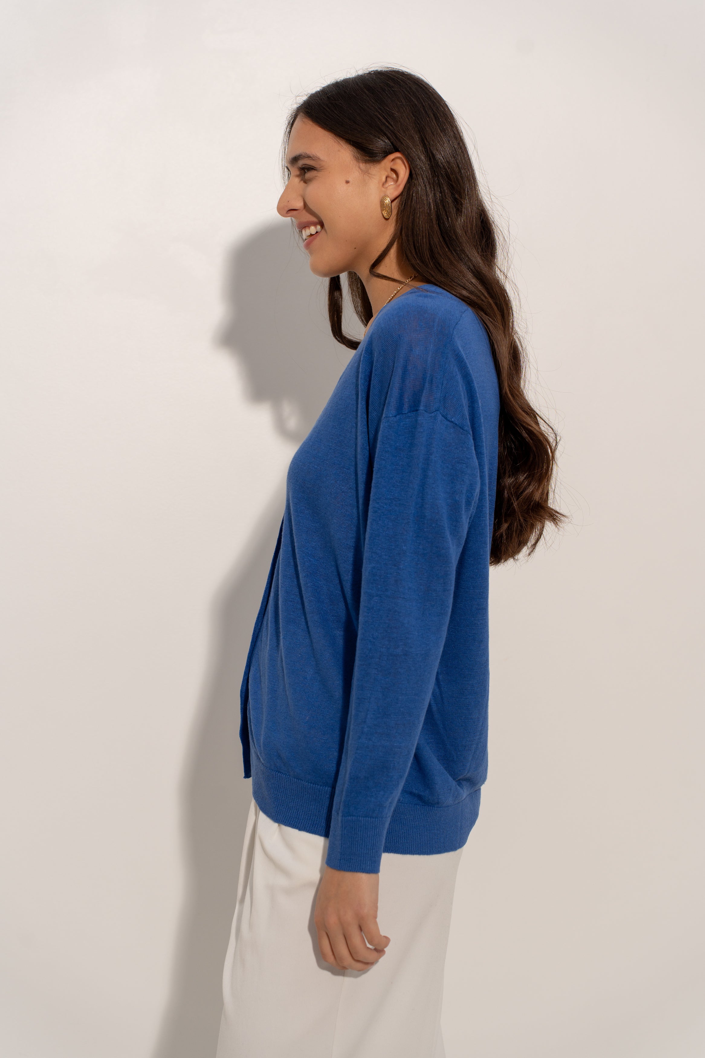Gilet oversize en lin tricoté