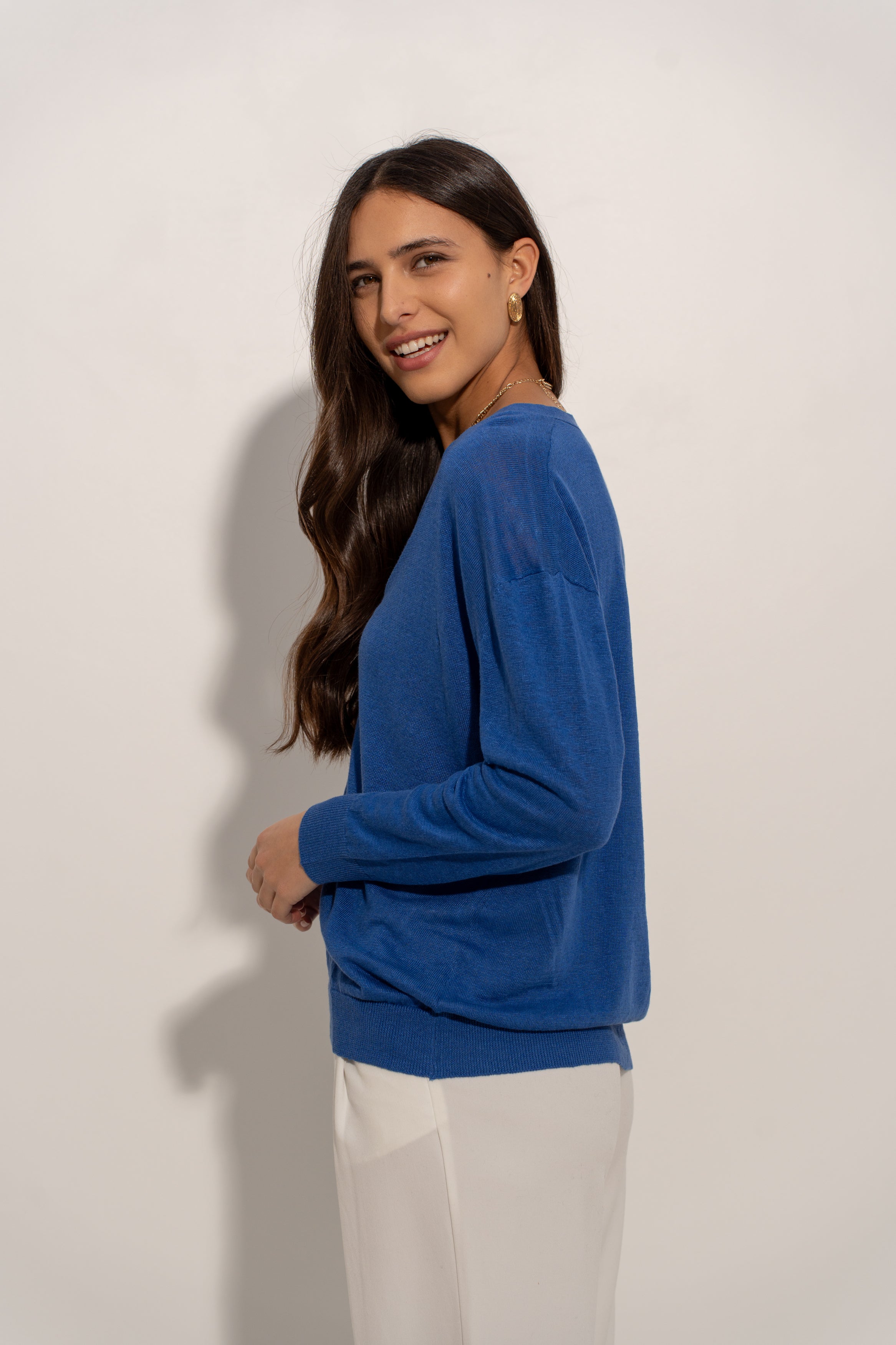 Gilet oversize en lin tricoté