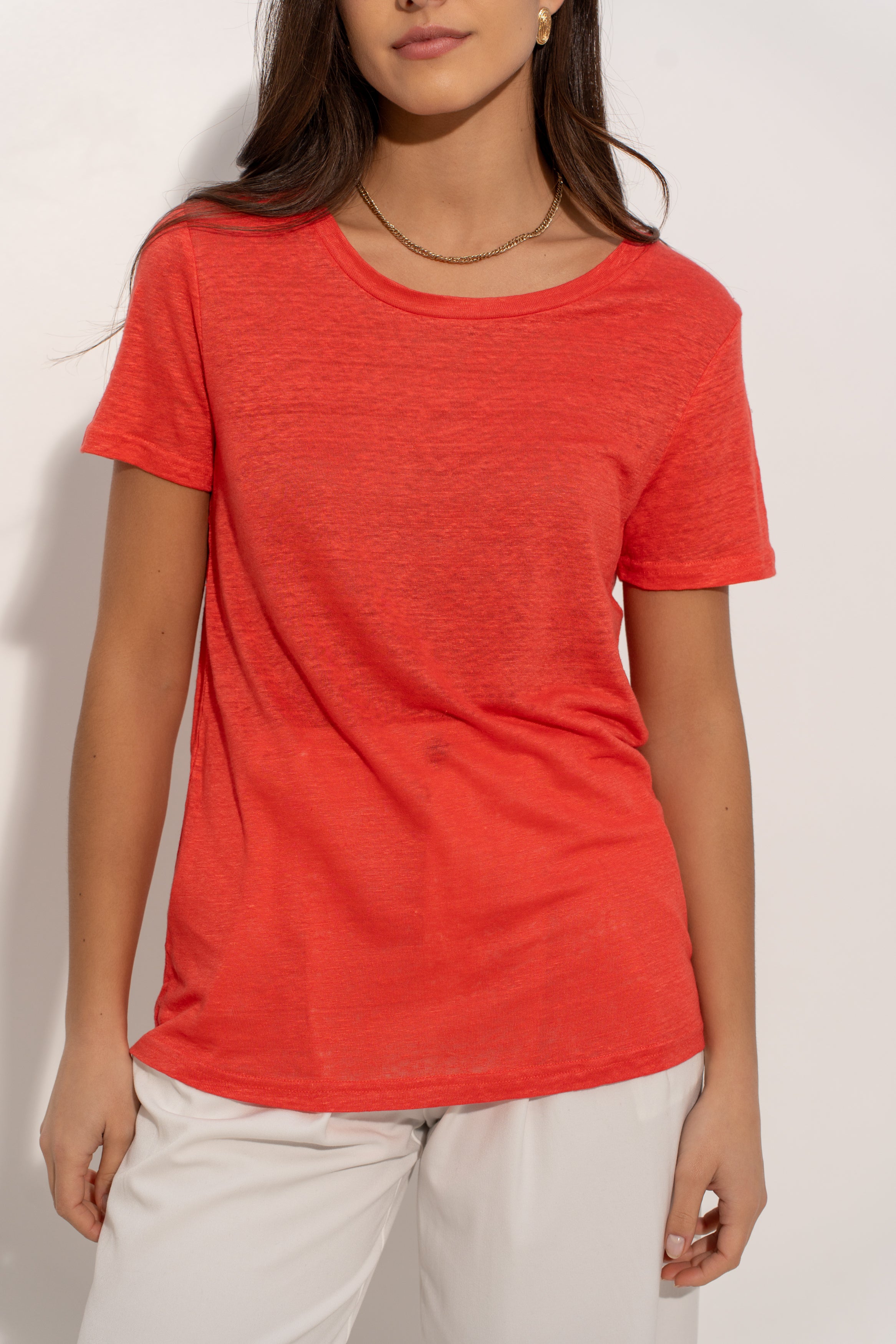 T-shirt col rond en lin