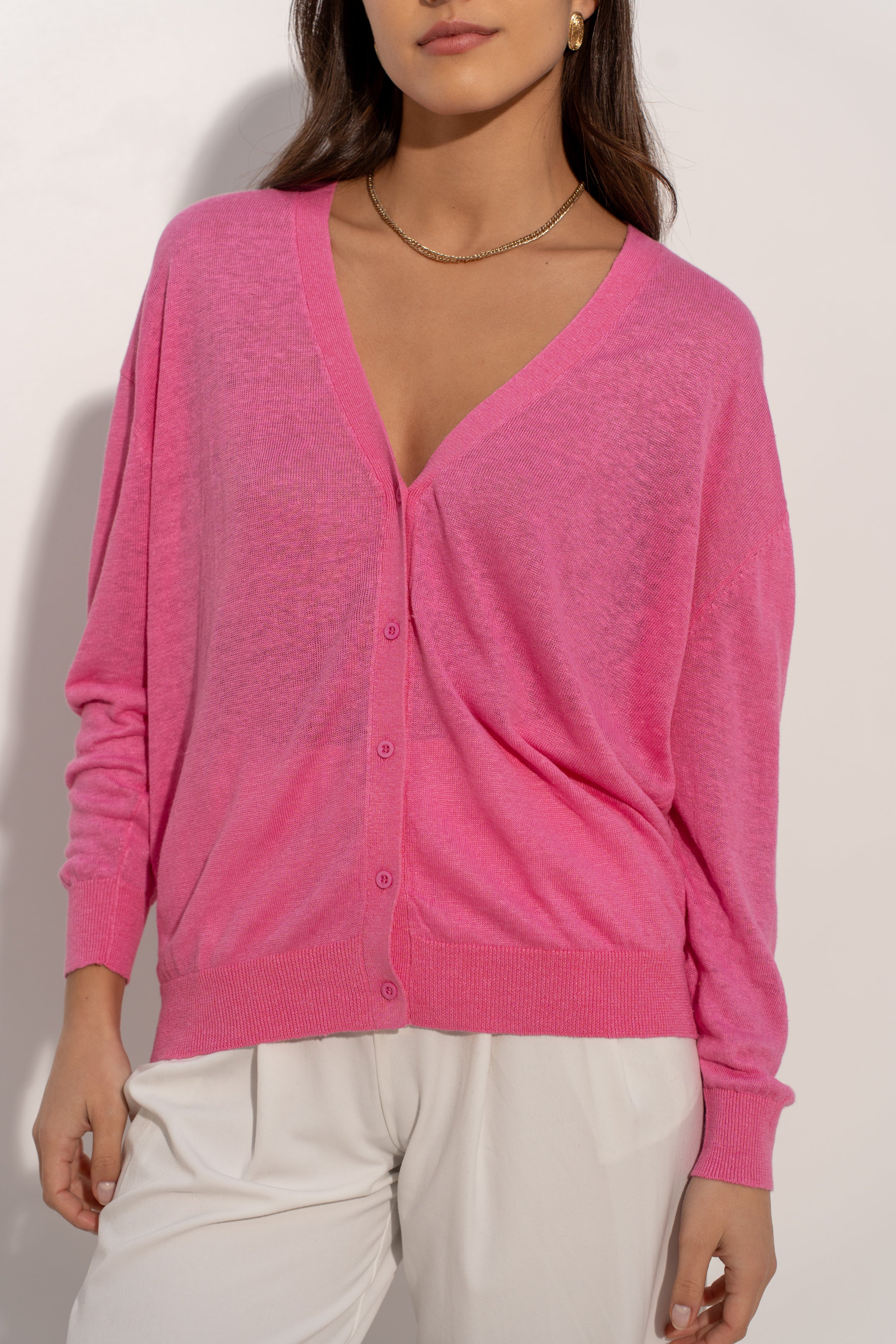 Gilet oversize en lin tricoté
