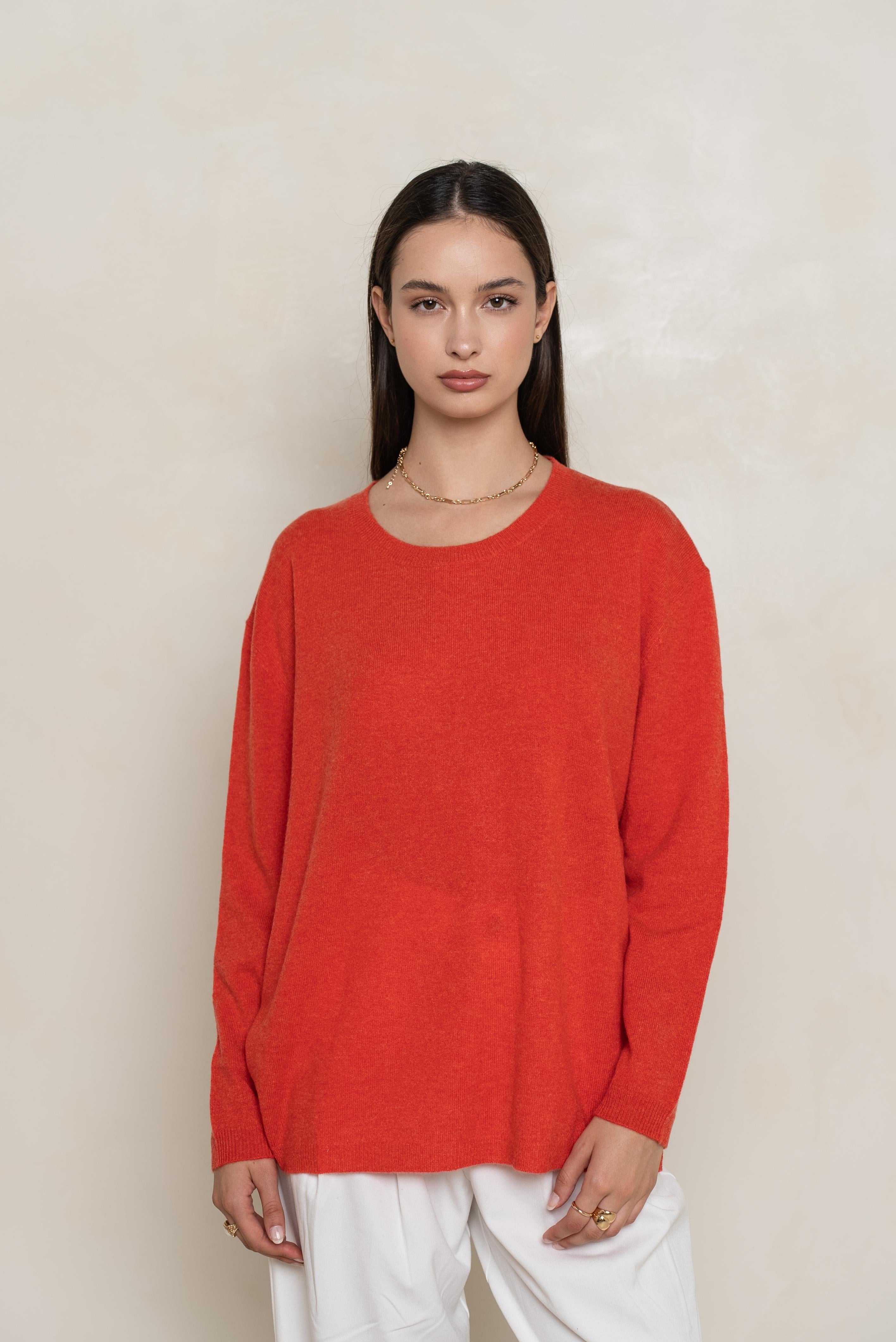 Pull col rond oversize en cachemire