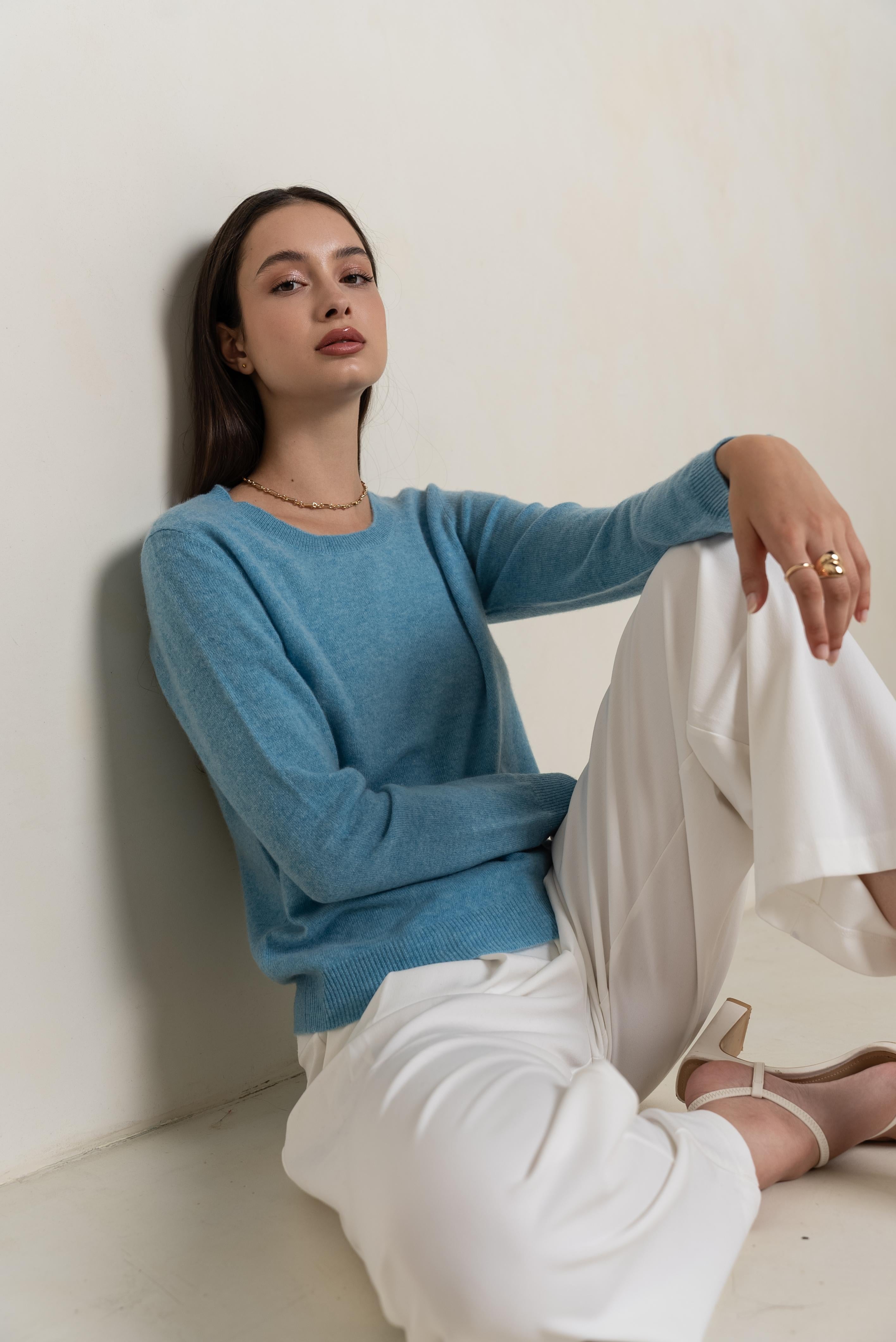 Pull col rond en cachemire