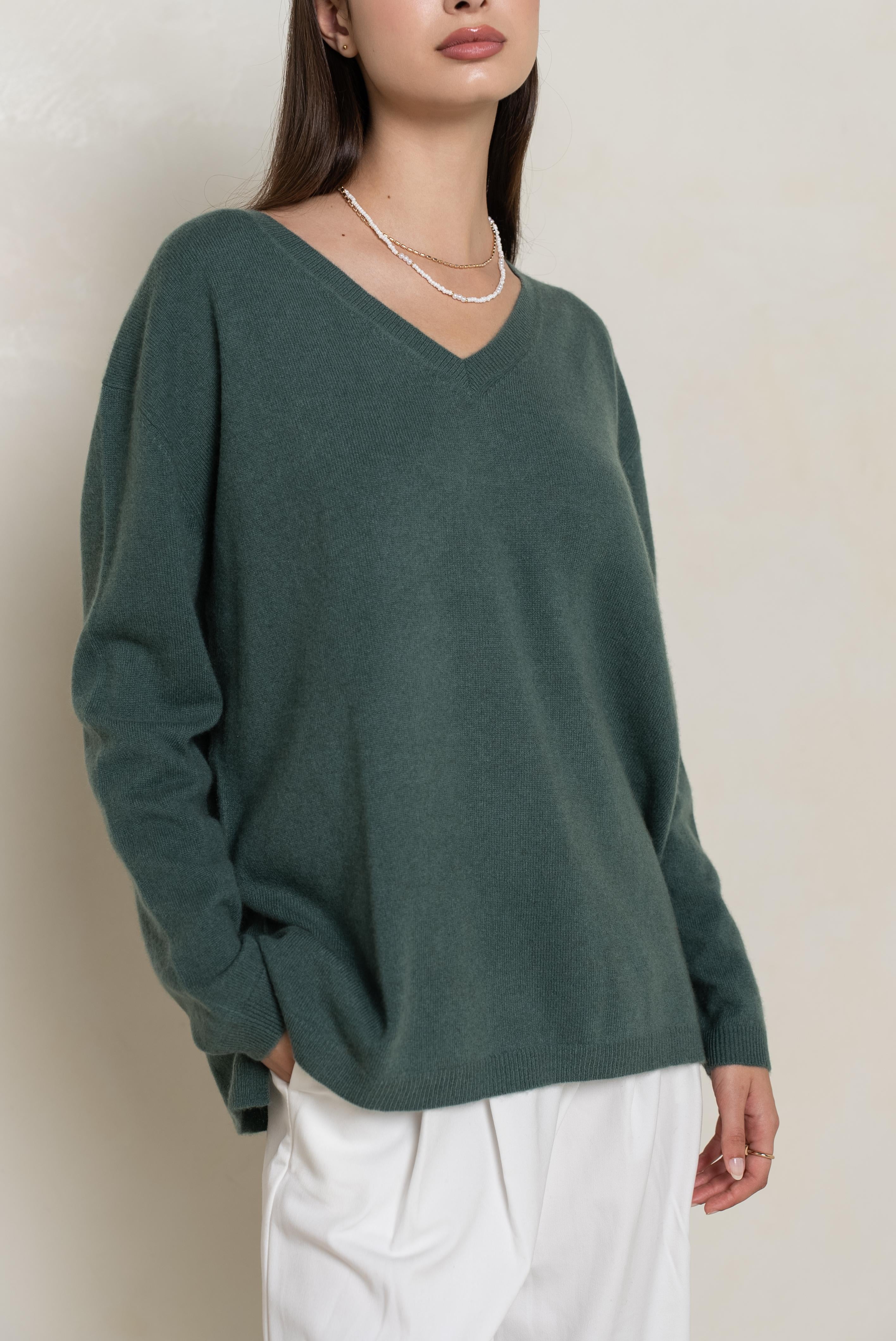 Pull V oversize en cachemire