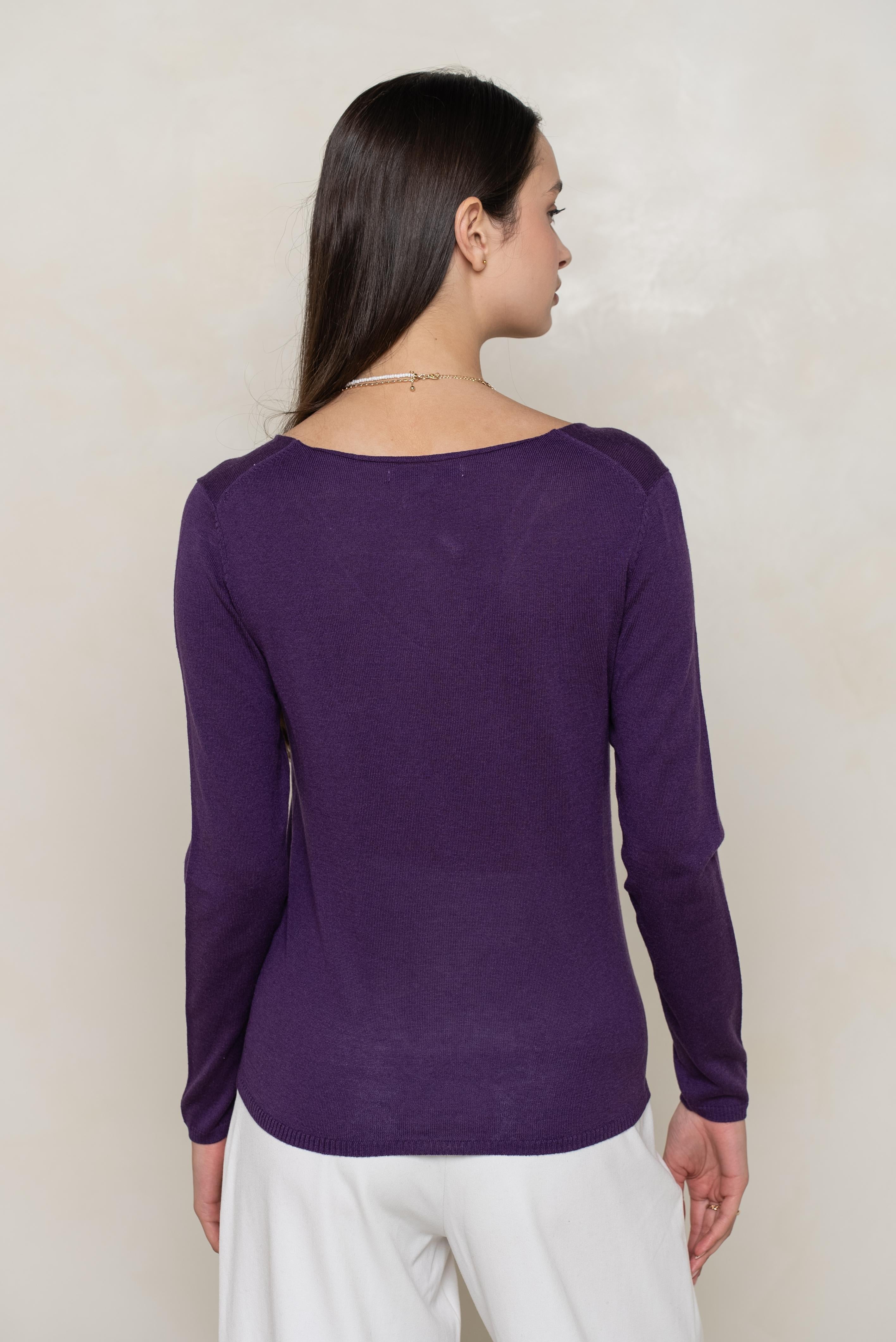 Pull col V en soie cachemire