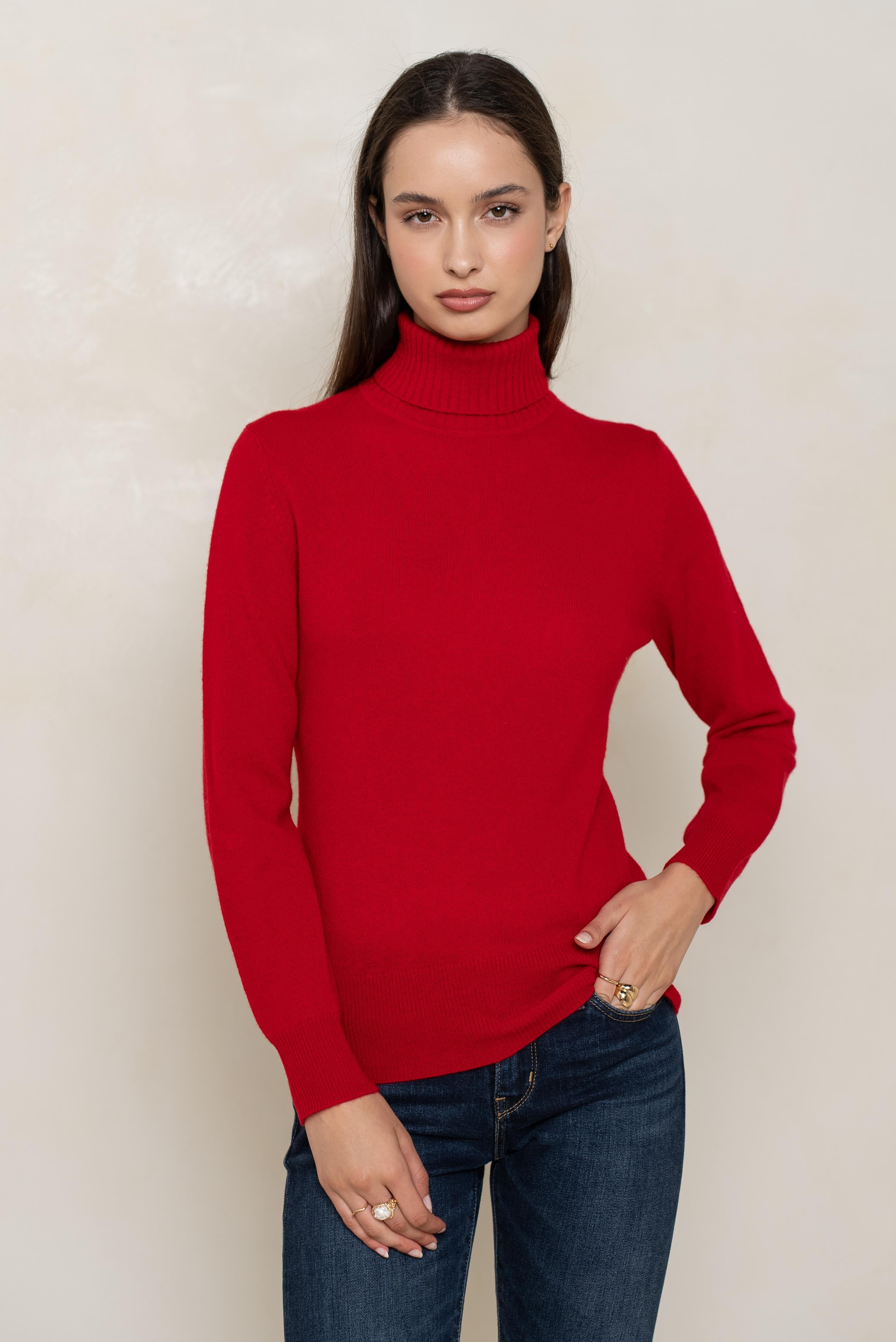 Pull col roulé en cachemire