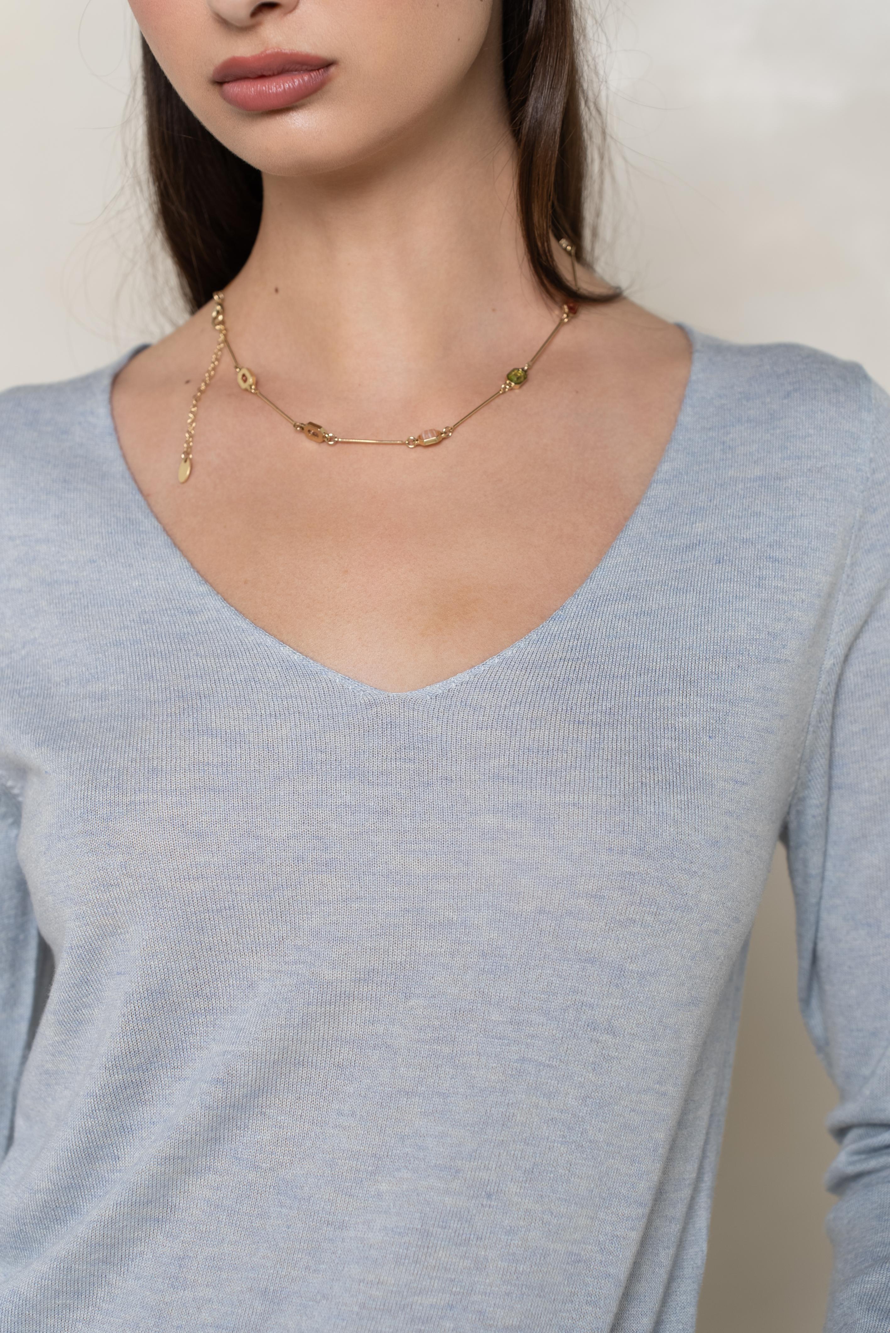 Pull col V en soie cachemire