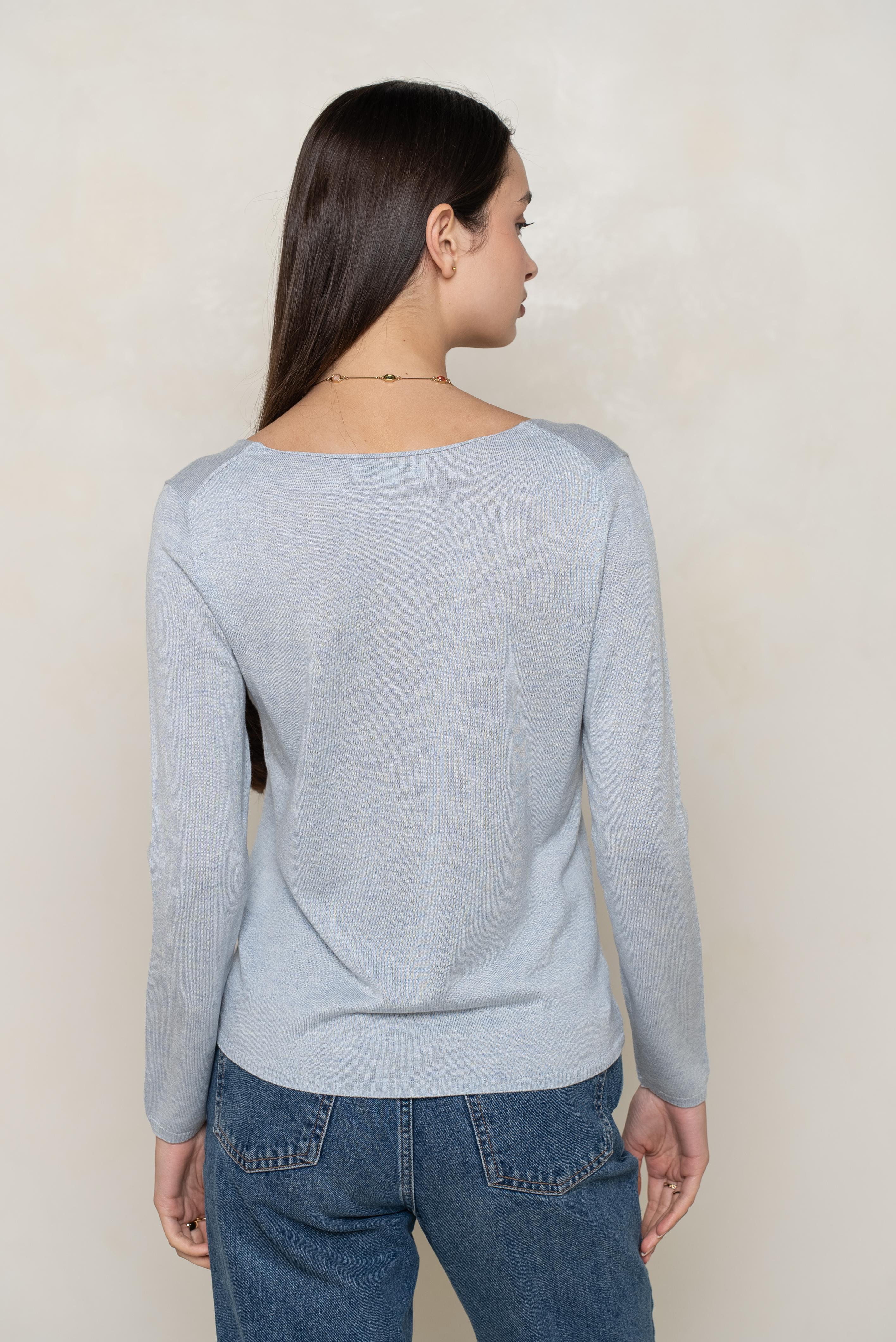 Pull col V en soie cachemire