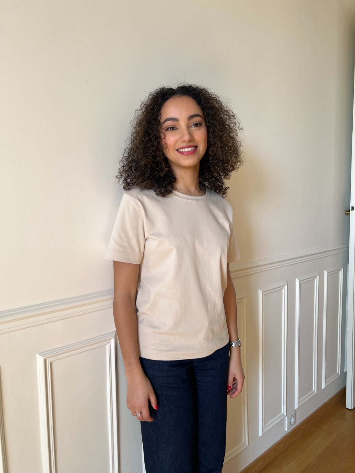 T-shirt col rond en COTON PREMIUM manches courtes