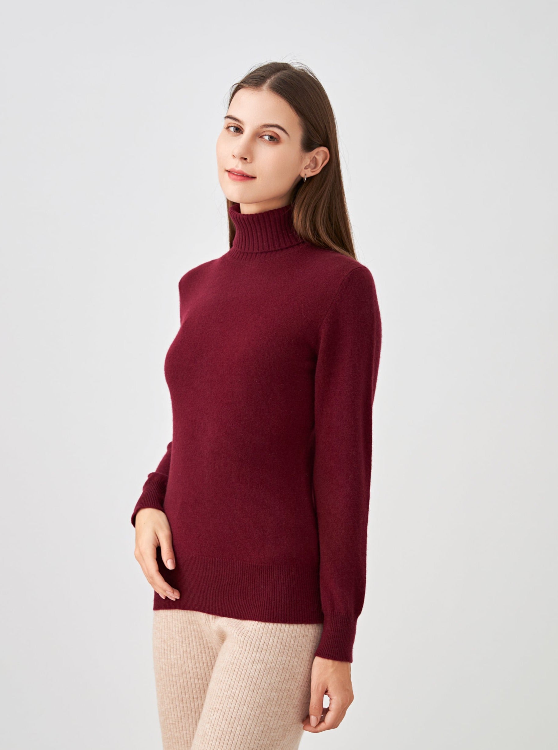 Pull col roulé en cachemire