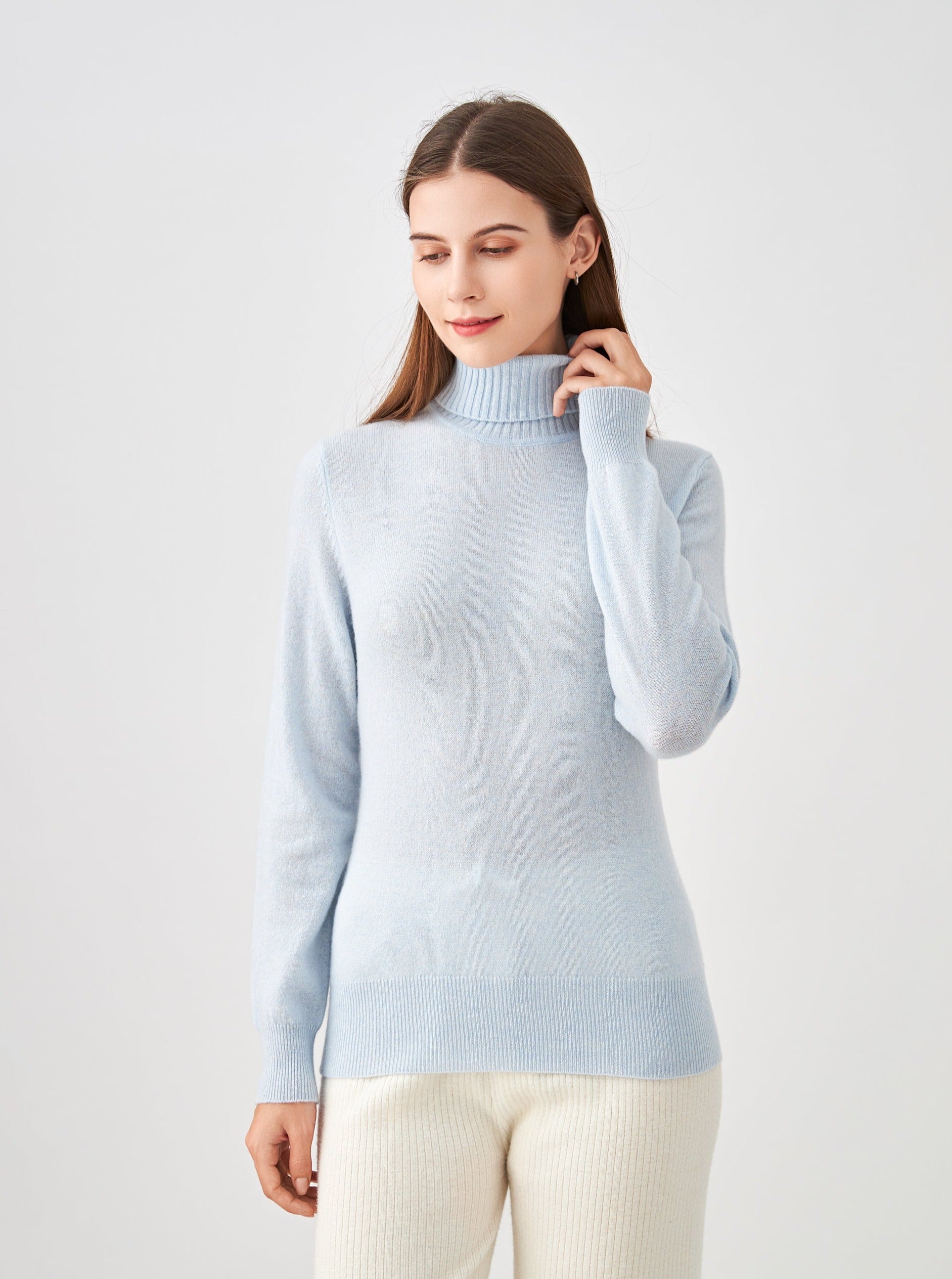 Pull col roulé en cachemire