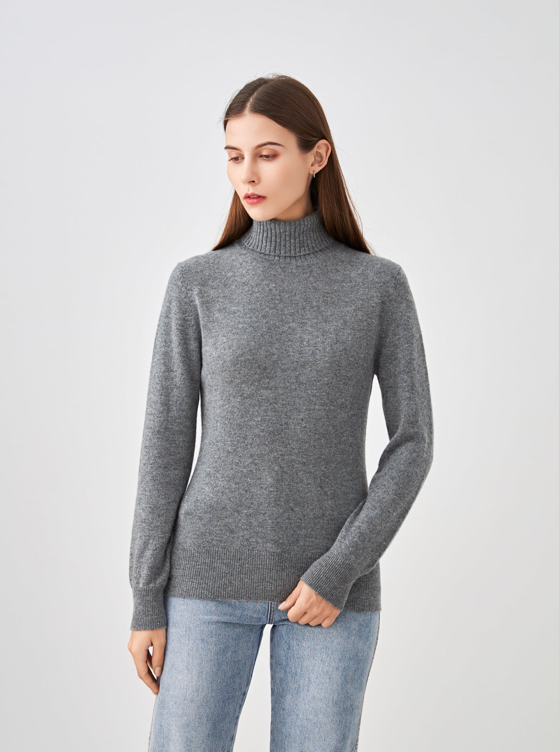 Pull col roulé en cachemire