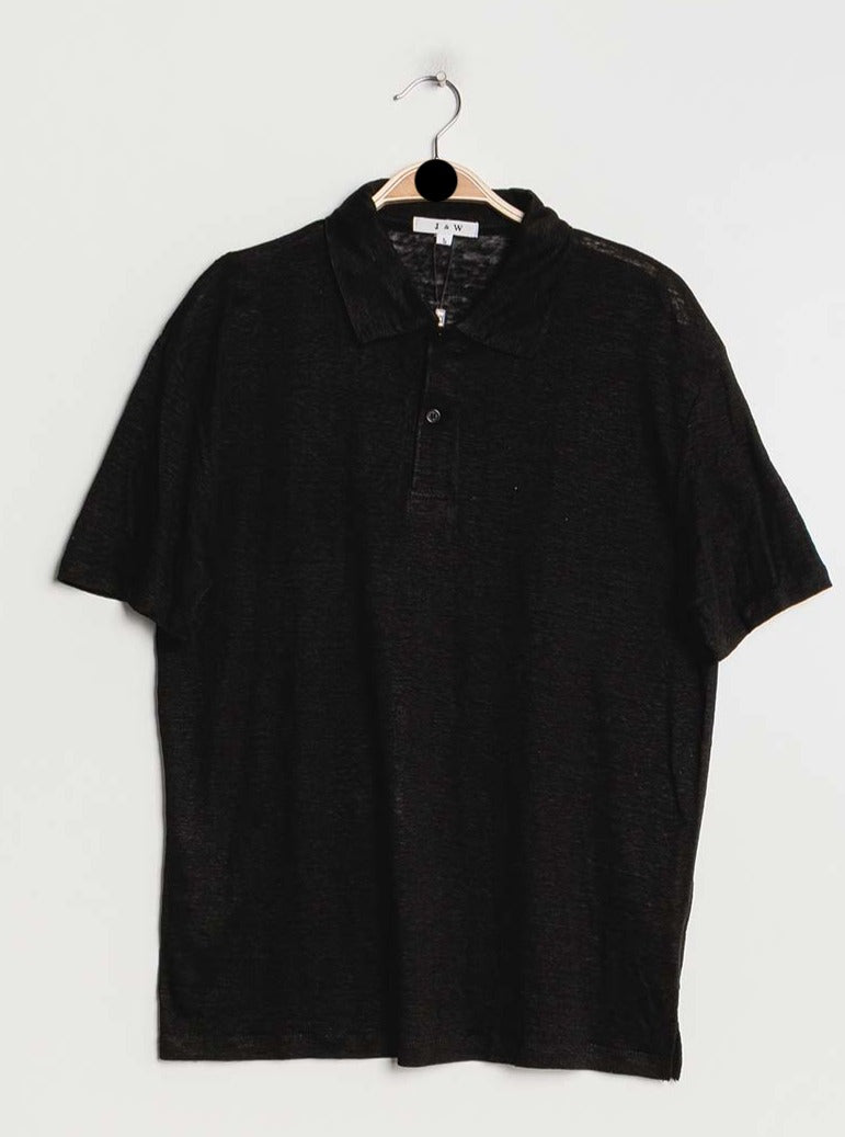 T-shirt polo oversize en lin