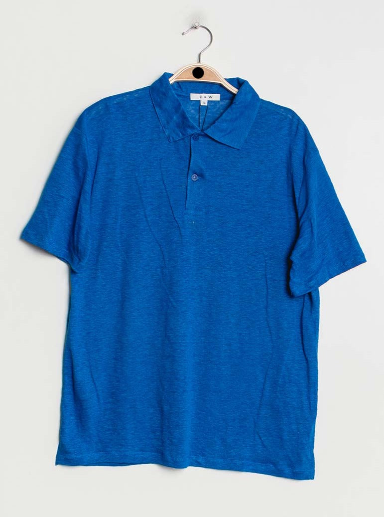 T-shirt polo oversize en lin