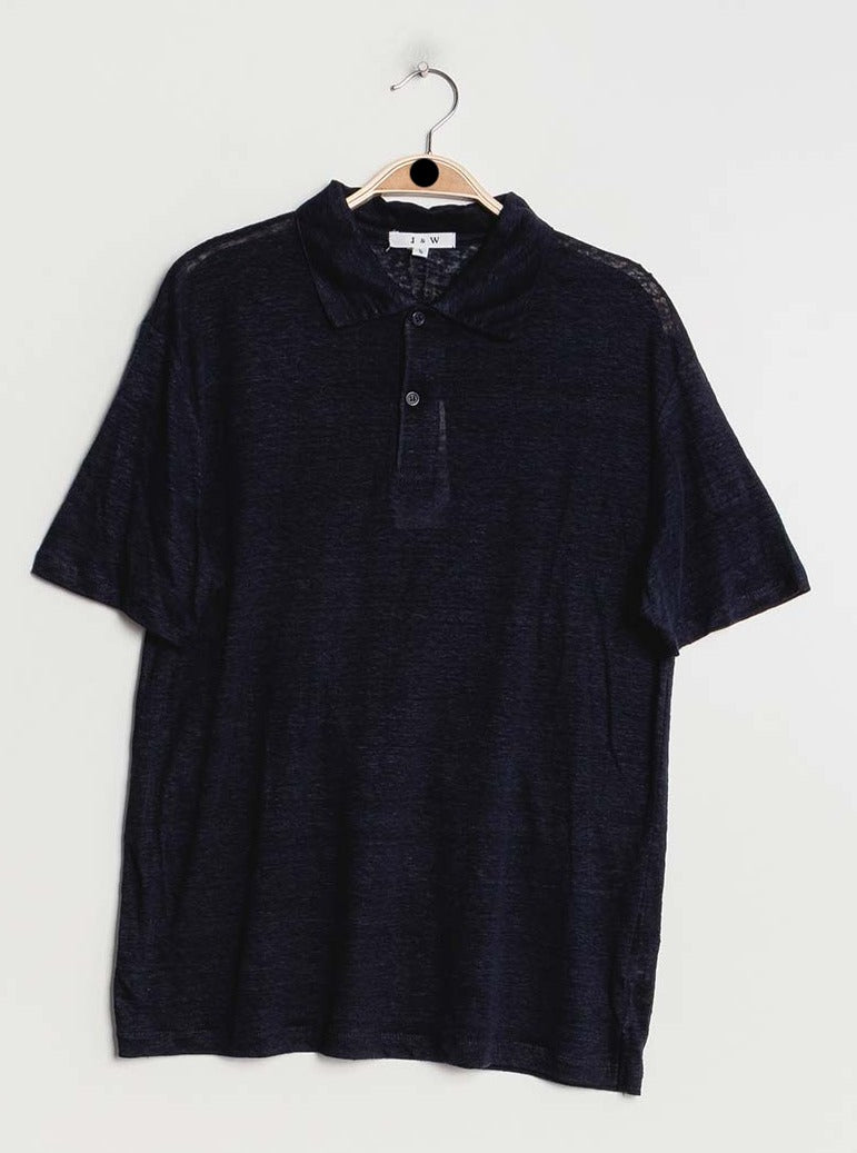 T-shirt polo oversize en lin