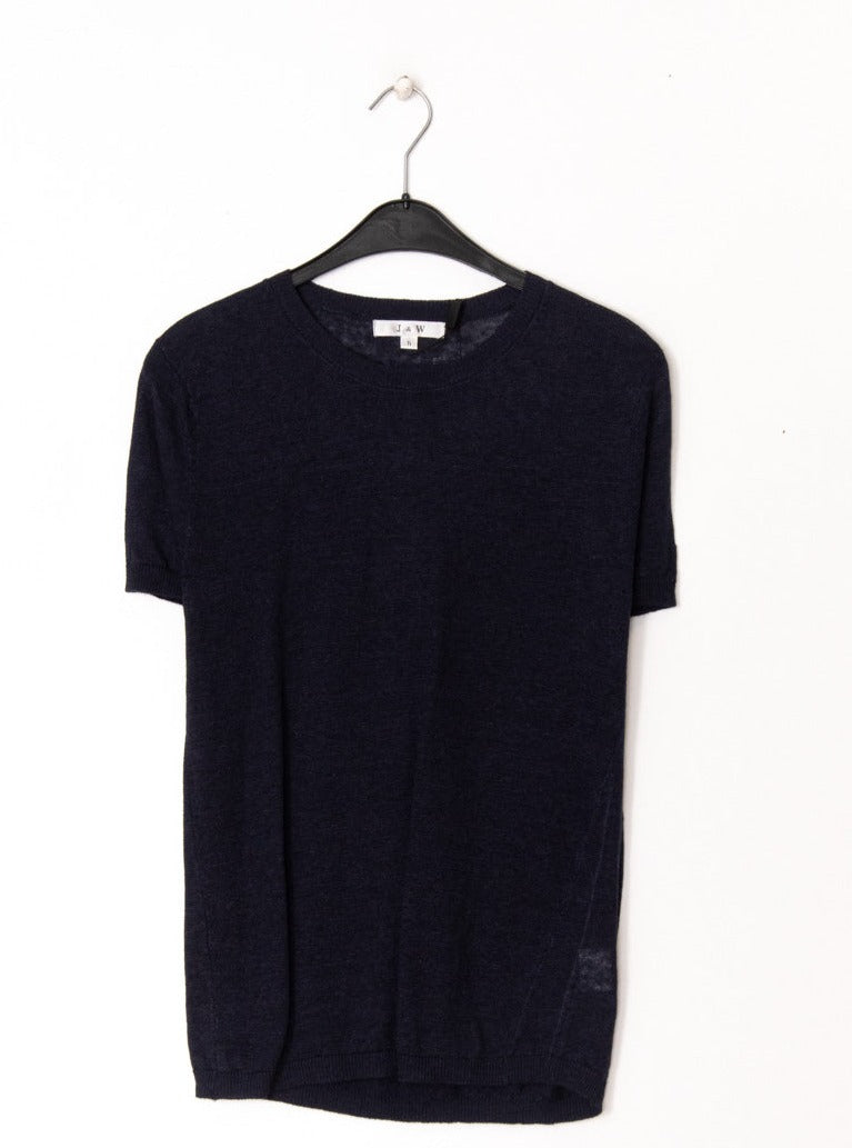 T-shirt col rond en lin tricoté