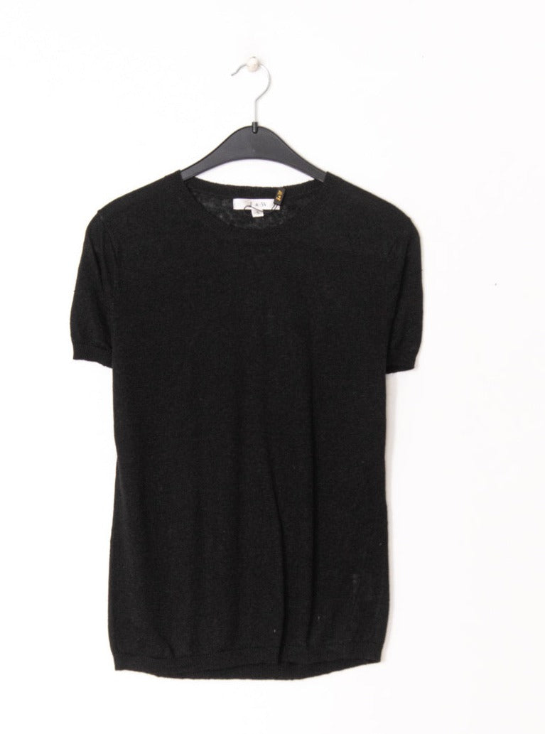 T-shirt col rond en lin tricoté