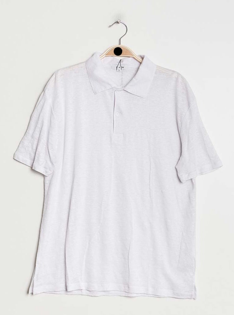T-shirt polo oversize en lin