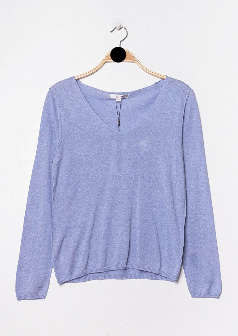 Pull col V en soie cachemire
